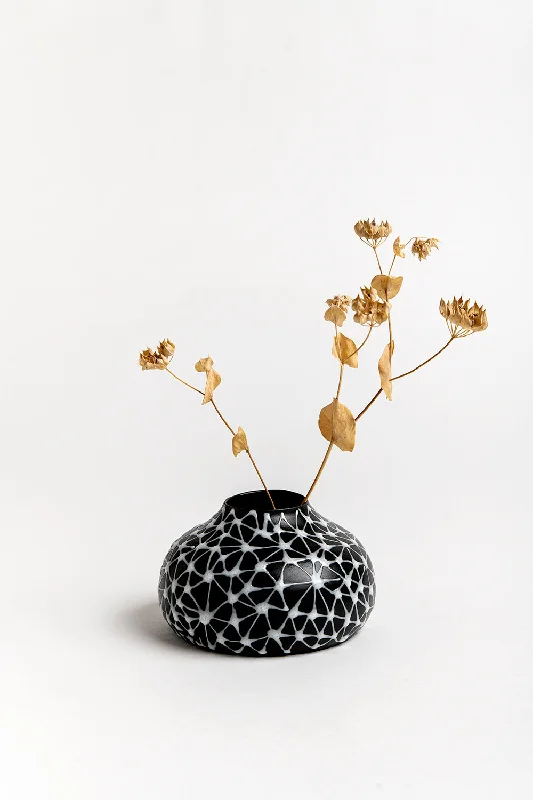 Bouquet Mini Vase | Black with White Stars