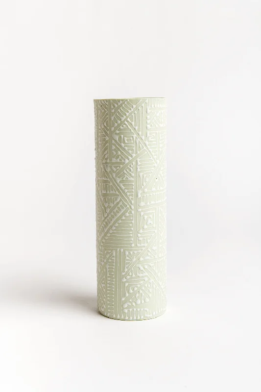 Cylinder Vase | Mint with White Oriantel