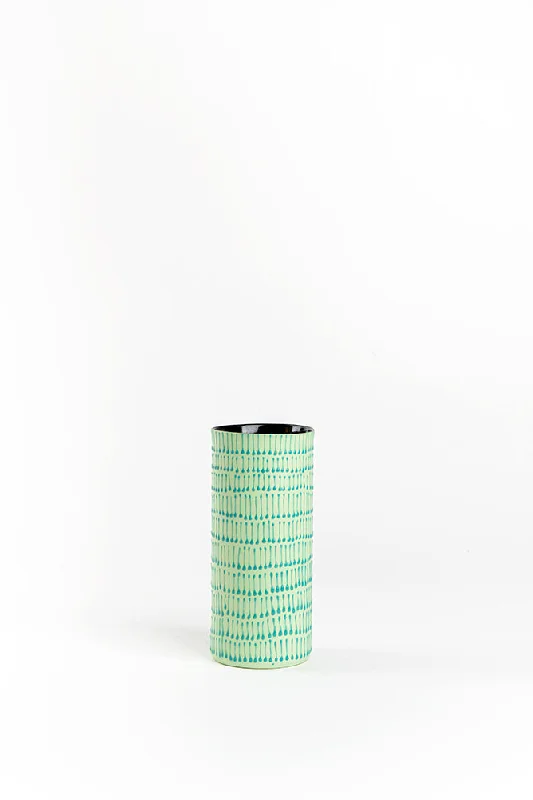 Cylinder Vase | Pistachio Green with Green Sticks