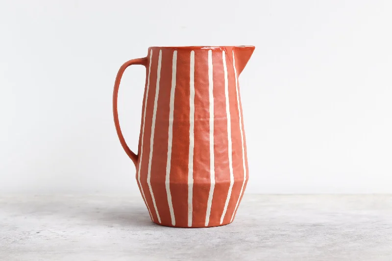 Pinstripe Pitcher - Rust