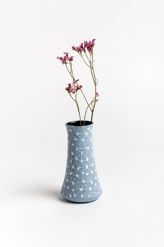 Tall Mini Vase | Sky Blue with White Stars