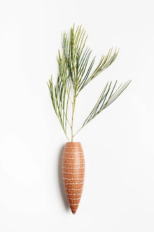 Wall Hanging Vase | Brick with Beige Sticks