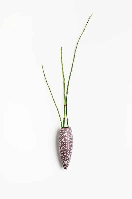 Wall Hanging Vase | Purple with Beige Oriantel