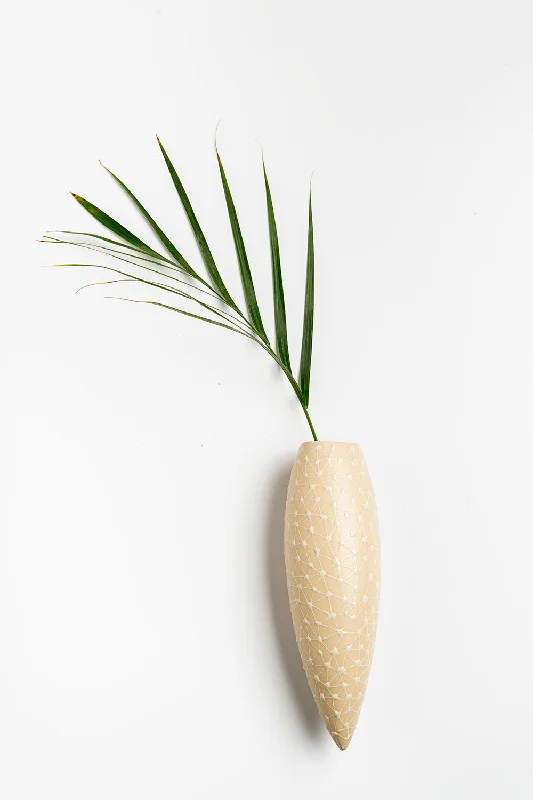 Wall Hanging Vase | Sand with Beige Stars