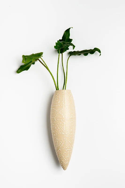 Wall Hanging Vase | Sand with Beige Oriantel