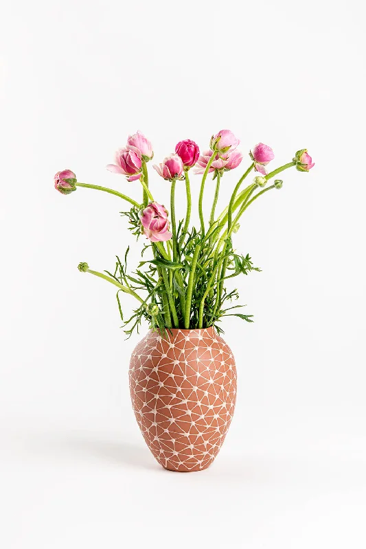 Vase | brick with Beige Stars