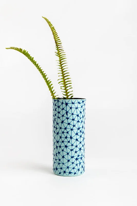 Cylinder Vase | Sinai Blue with Blue Stars