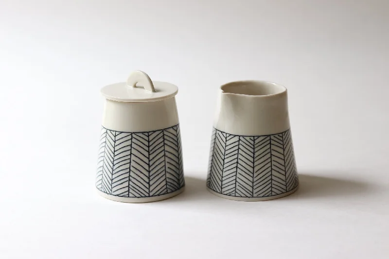 Herringbone Creamer + Sugar Set