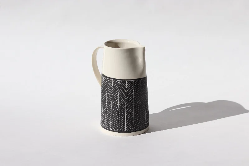 Herringbone Pitcher - Black