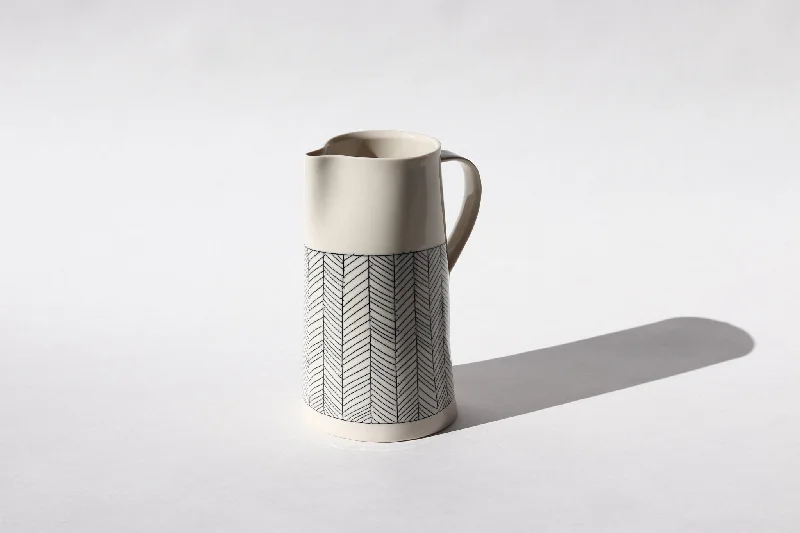 Herringbone Pitcher - White