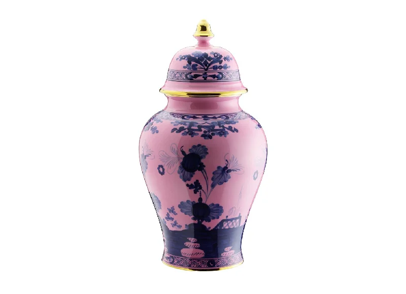 Oriente Italiano Azaelea Potiche Vase with Cover 15"