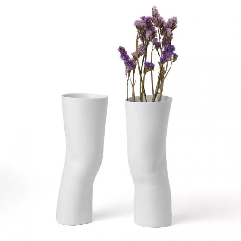 Set of porcelain vases ELLE white