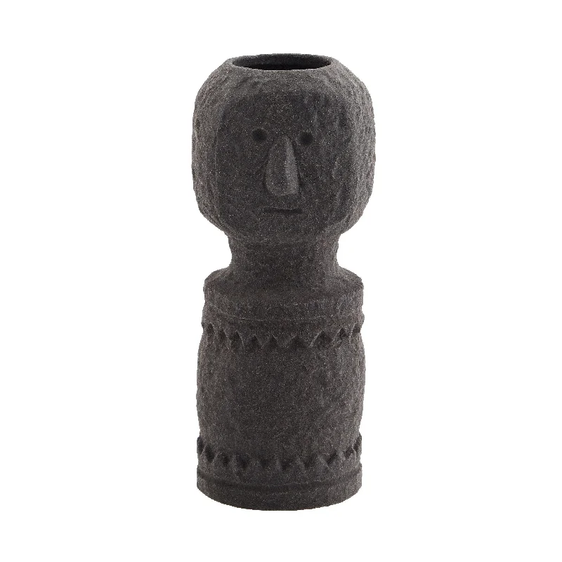 Stoneware vase TRIBE black