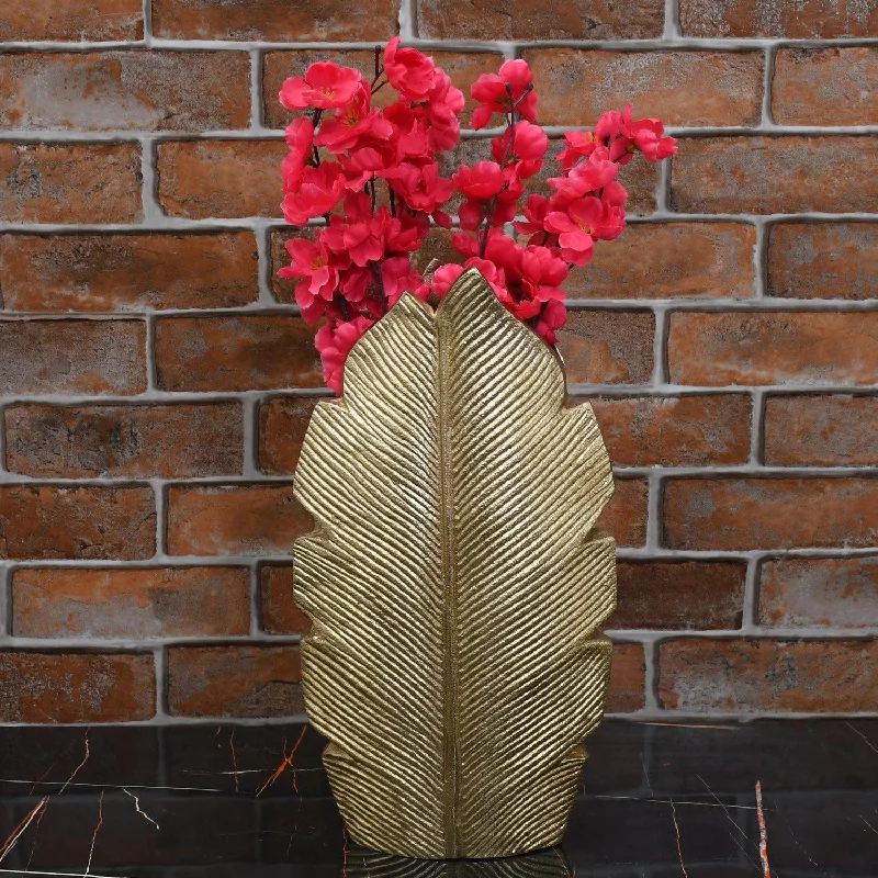 Tropic Gold Leaf Flower Vase - Large