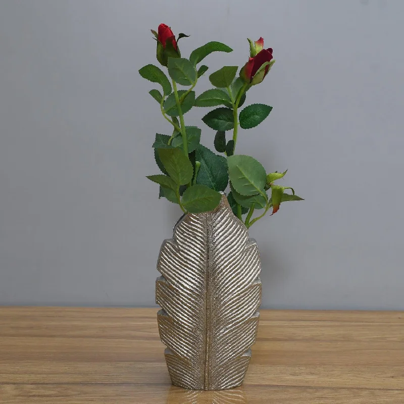 Tropic Silver Leaf Flower Vase - Medium