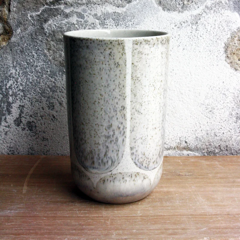 Vase, Light Stone Grey w/ brush strokes (medium)