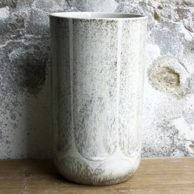 Vase, Light Stone Grey w/ brush strokes (large)