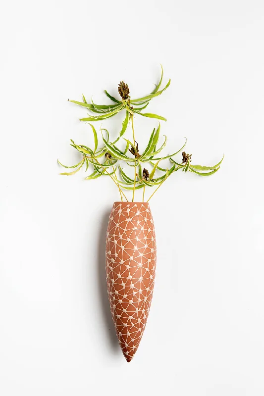 Wall Hanging Vase | Brick with Beige Stars