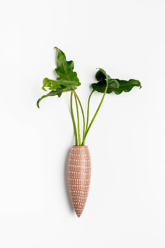 Wall Hanging Vase | Indian red with Cream Sticks