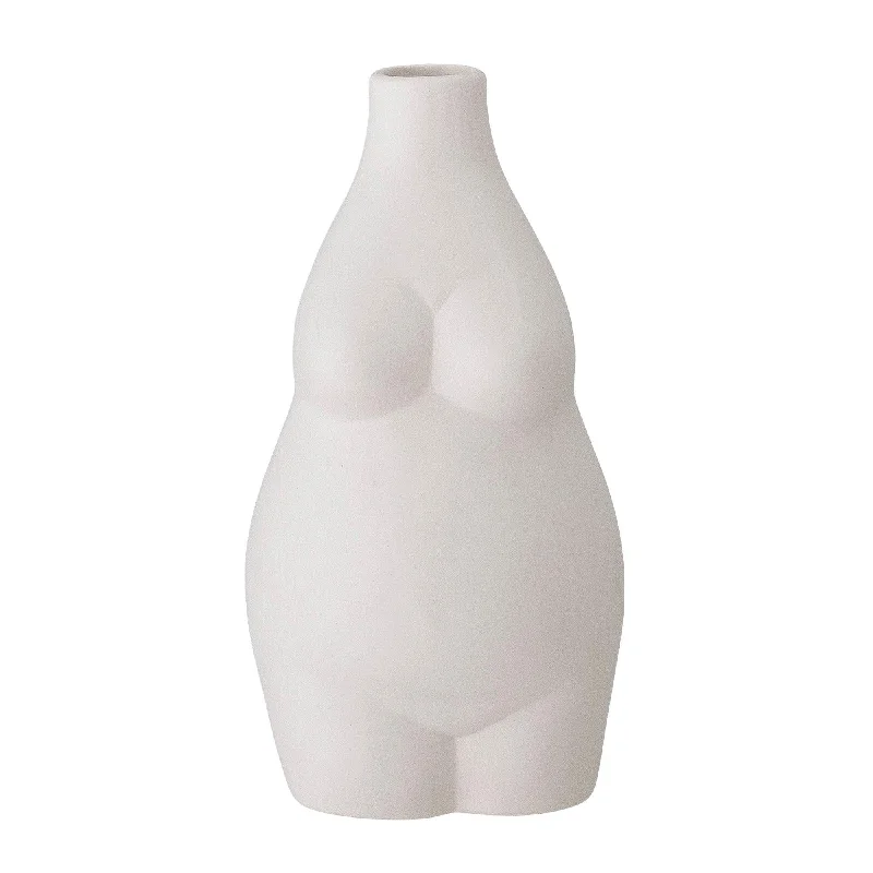 Stoneware vase ELONA white