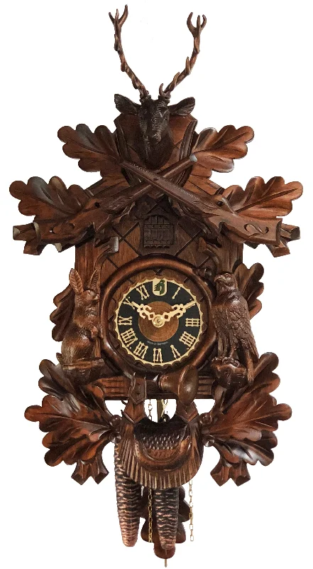 KU1343 - 1 Day Live Animal Hunter Cuckoo Clock