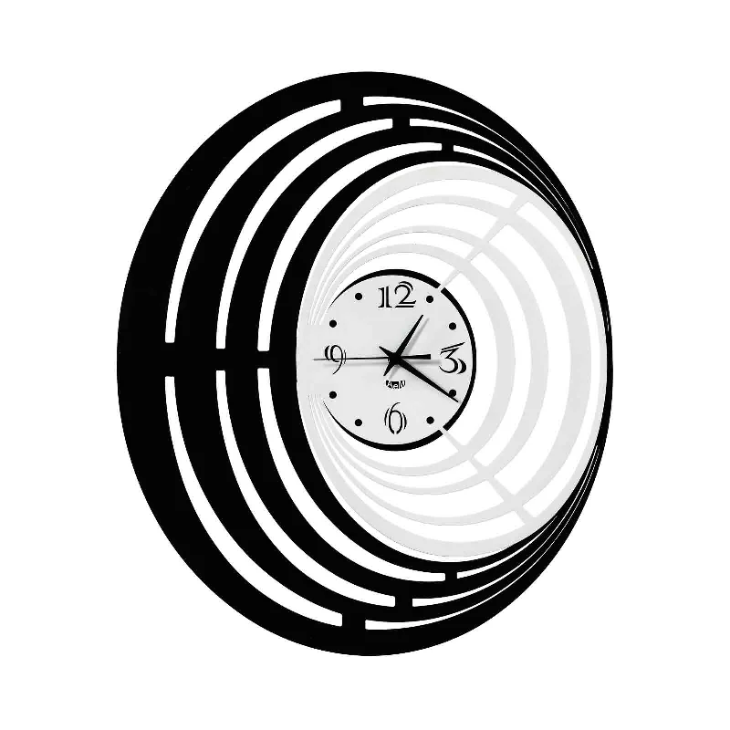 Arti e Mestieri Eccentric Ciclone Circular Lines Wall Clock - Made in Italy