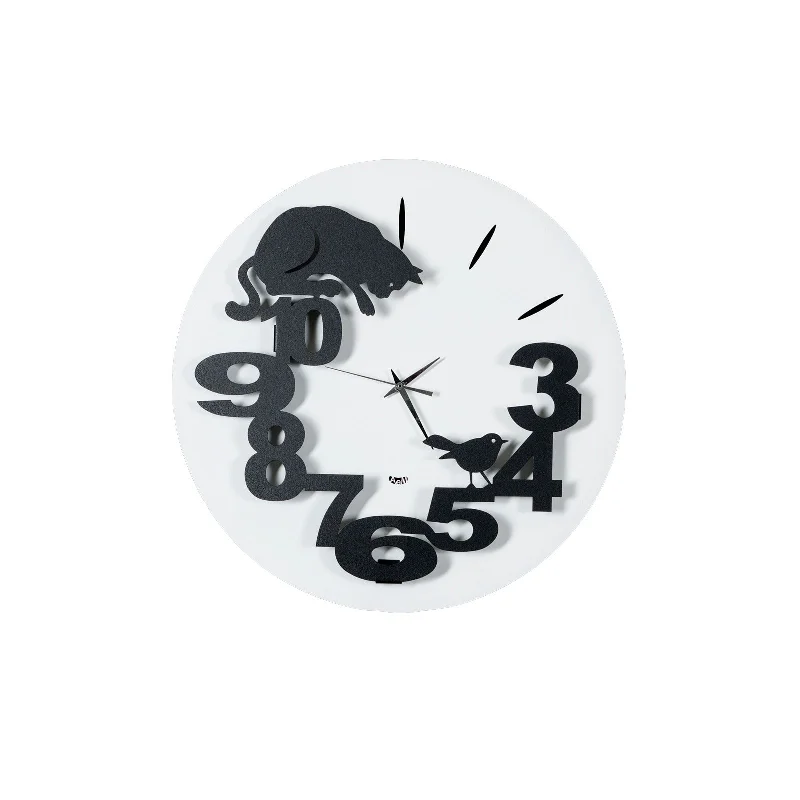 Arti e Mestieri Hunter Cat Wall Clock - Made in Italy