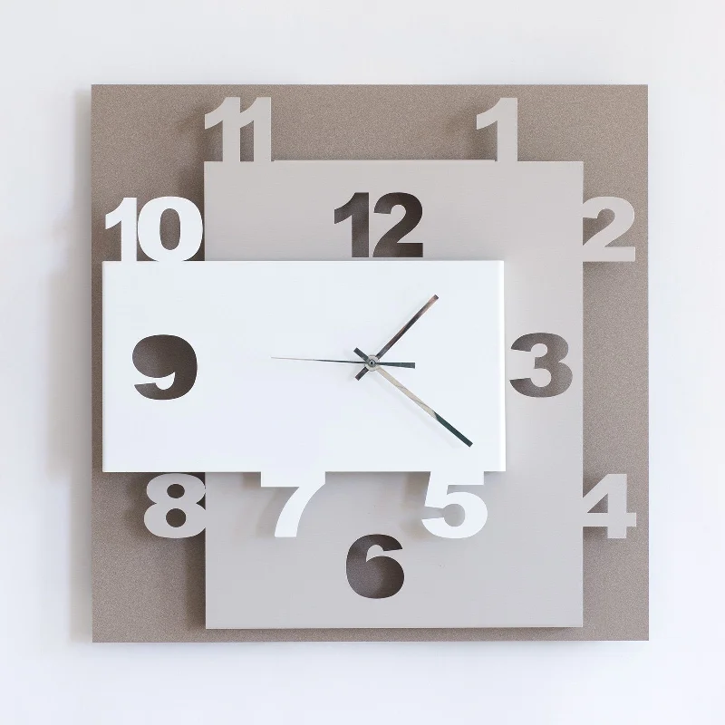 Arti e Mestieri Ziggurat Square Wall Clock - Made in Italy