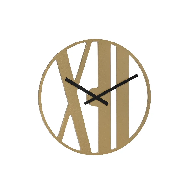 HERMLE ATTICUS Quartz Industrial Wall Clock 430913X62100, Brass