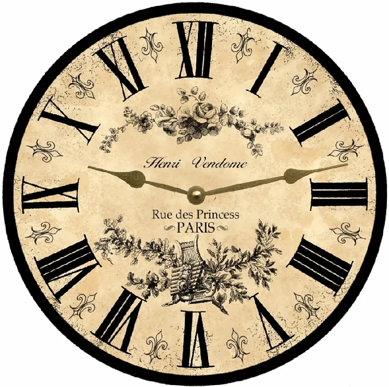 Black Toile Wall Clock