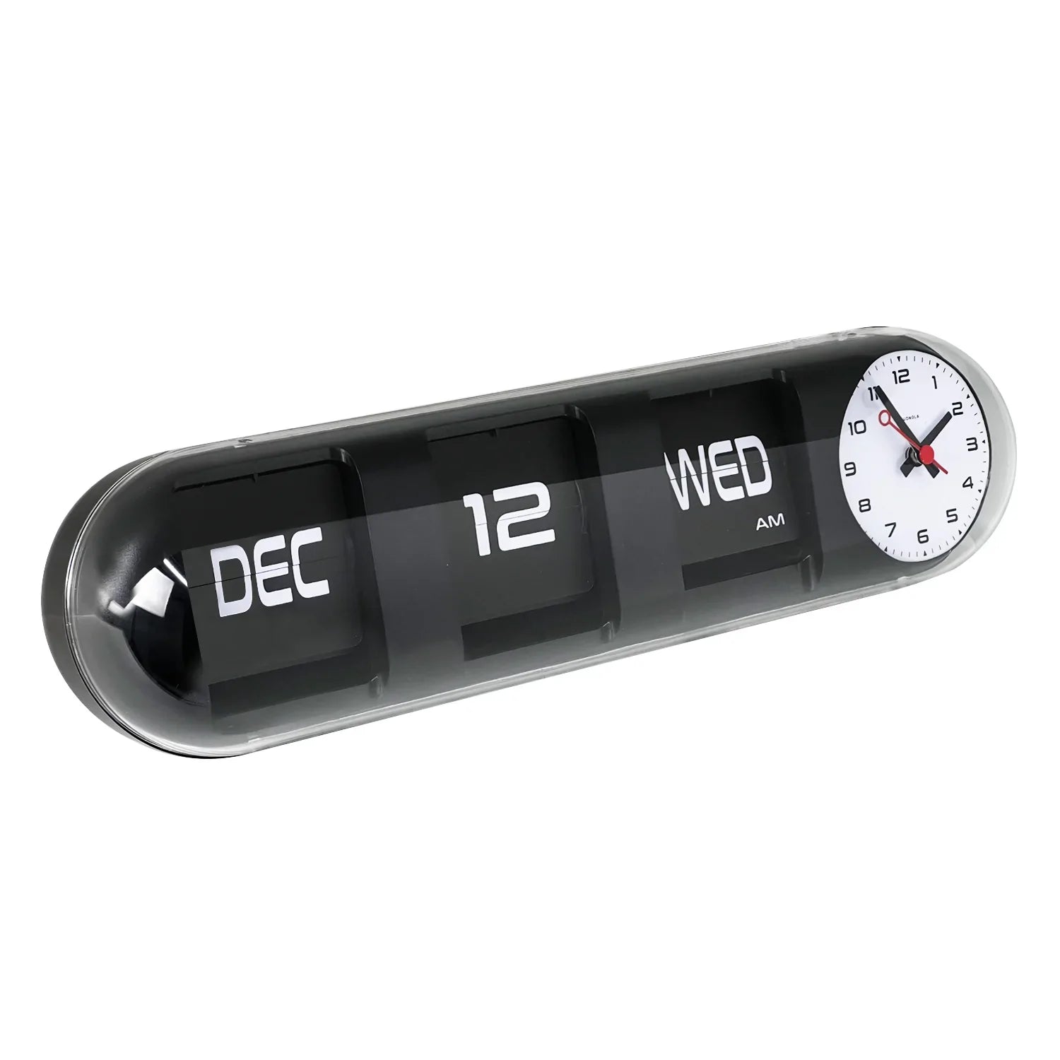 Capsule Black Date & Time Flip Clock