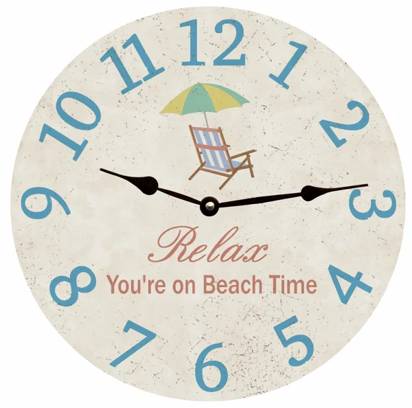 Coastal Relax You're on Beach Time Clock - Beach House Essential