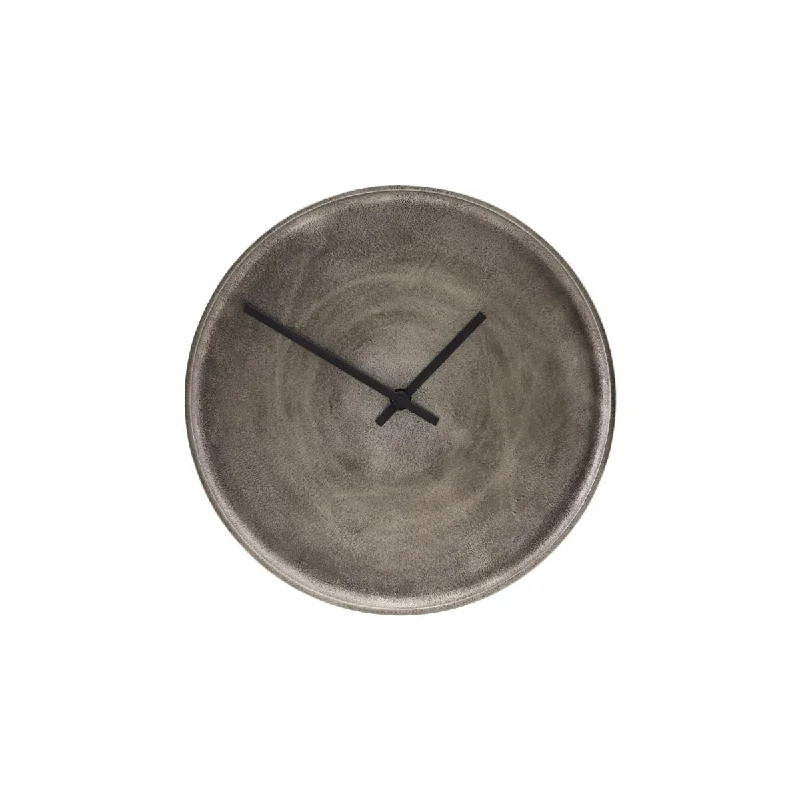 Curva Silver Oxidized Clock