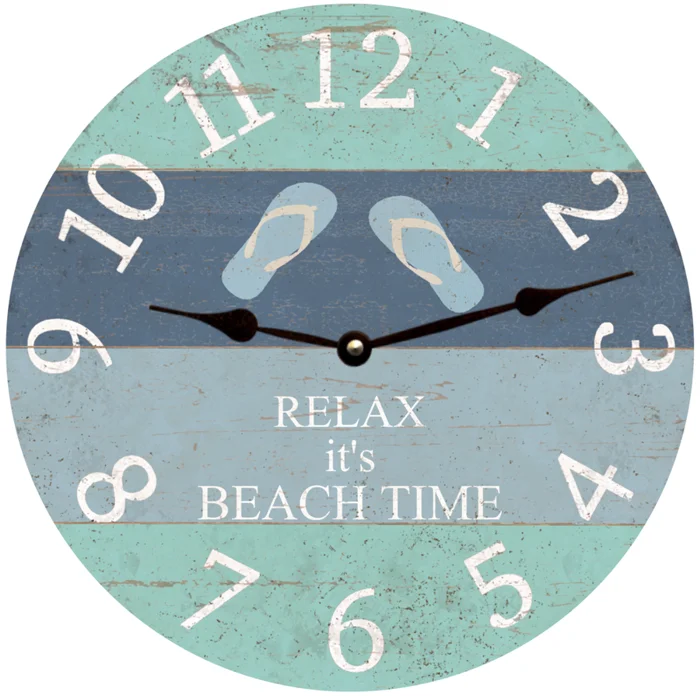 Flip Flop Beach Time Clock- Coastal Wall Clock