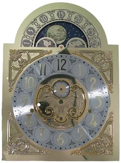 Hermle MoonPhase Grandfather Clock Dial for 1171 -850 and 1171-890 Movements, Made in Germany