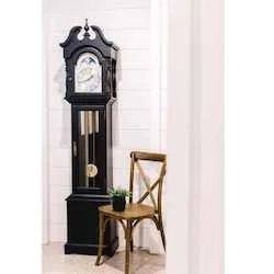 Hermle ALEXANDRIA Grandmother Clock 010890740451, Distressed Black Finish