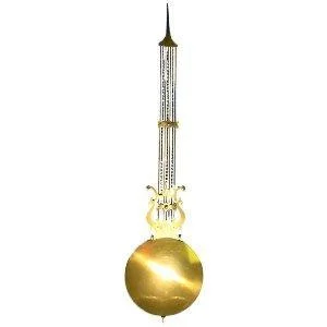 Hermle Clock PENDULUM LYRE, Twisted Rods, 114 CM - 270mm Polished Bob