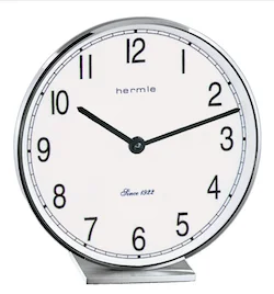 Hermle FREMONT Quartz Table / Desk Clock 23057002100, Nickel