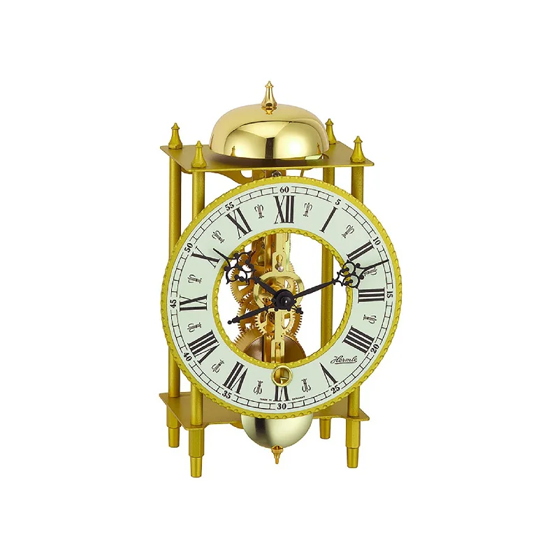 Hermle Lahr Mechanical Gold Skeleton Table Clock - Made in Germany