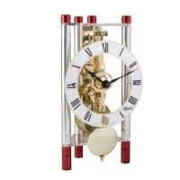 Hermle LAKIN Mantel Clock 23023T40721, Silver & Red / Gold Pendulum