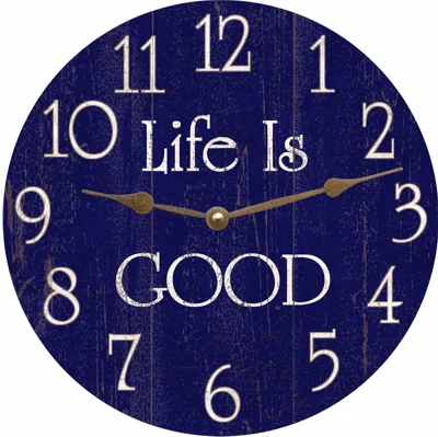 Blue Life is Good Clock- Cobalt Blue Wall Clock