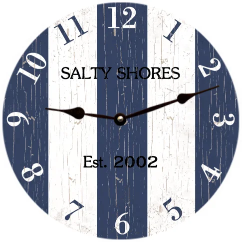 Personalized Blue Striped Clock