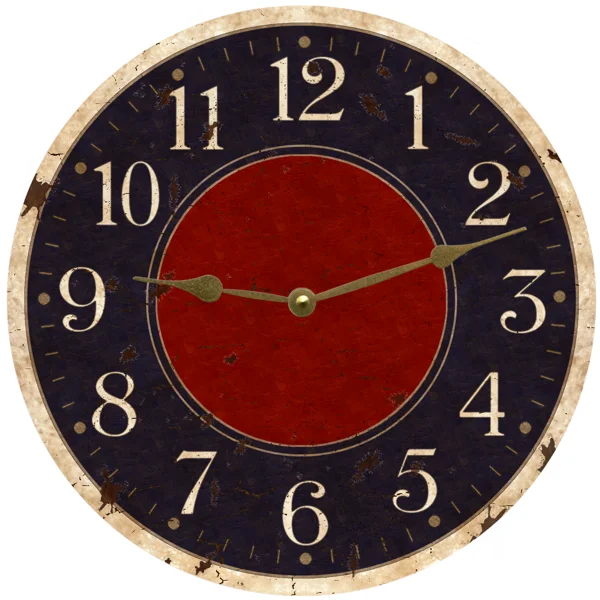 Rustic Wall Clock Navy Blue