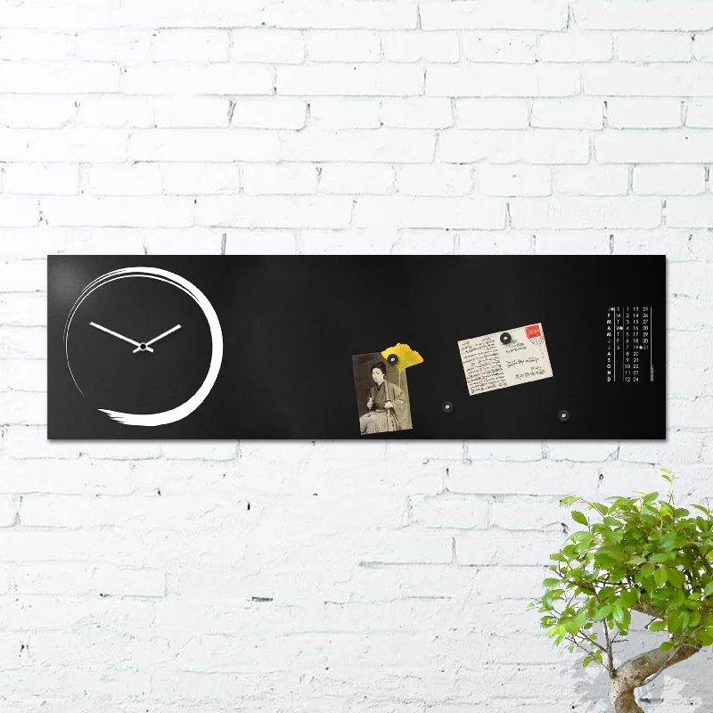 Design Object - S-ENSO Magnetic Board Horizontal Wall Clock - Made in Italy