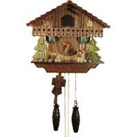 Sternreiter Edelweiss Chalet Black Forest Quartz Cuckoo Clock #1316QM