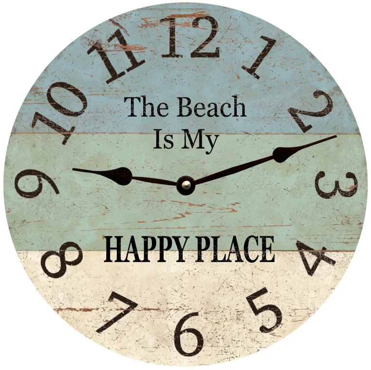 The Beach Is My Happy Place Clock – Beach House Decor