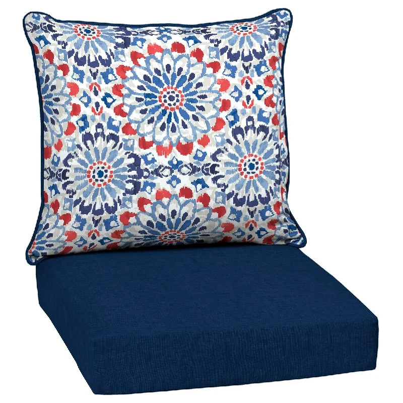 Arden Selections Clark Blue Outdoor Cushion Set - 24 W x 24 D in.