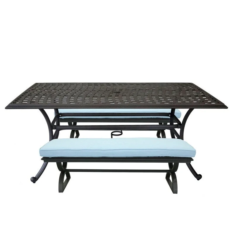 3 Piece Patio Outdoor Aluminum Dining Set with Cushions