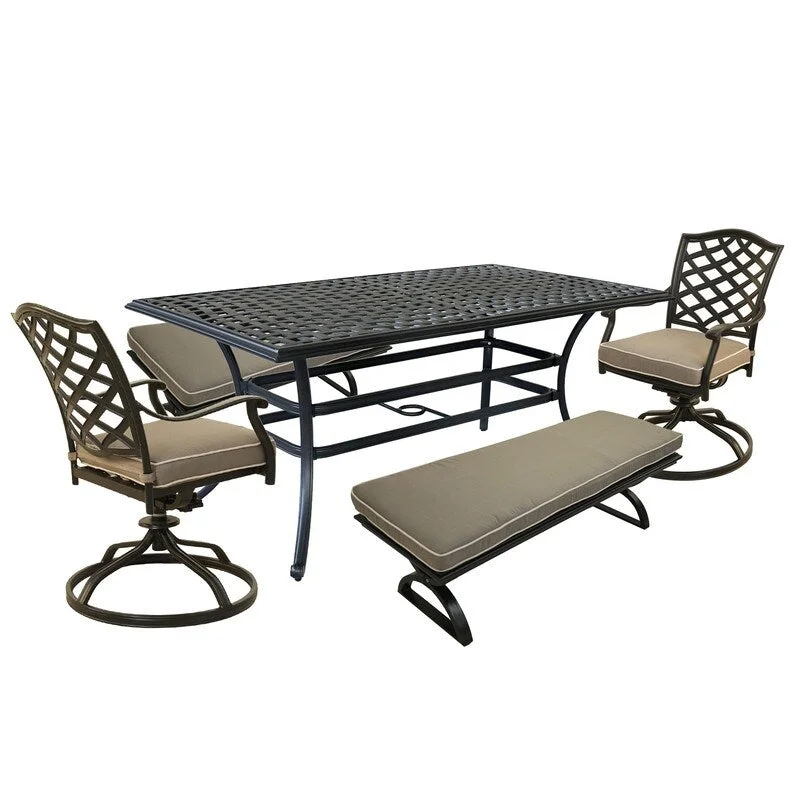 5-Piece Aluminum Outdoor Dining Set with Cushions