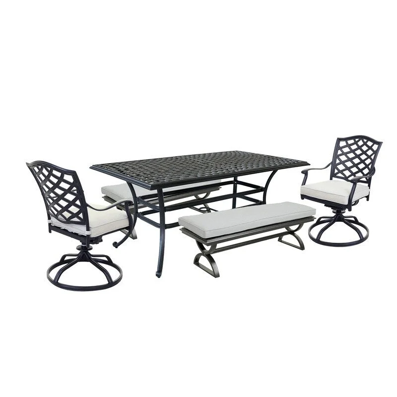 5-Piece Aluminum Outdoor Dining Set with Cushions